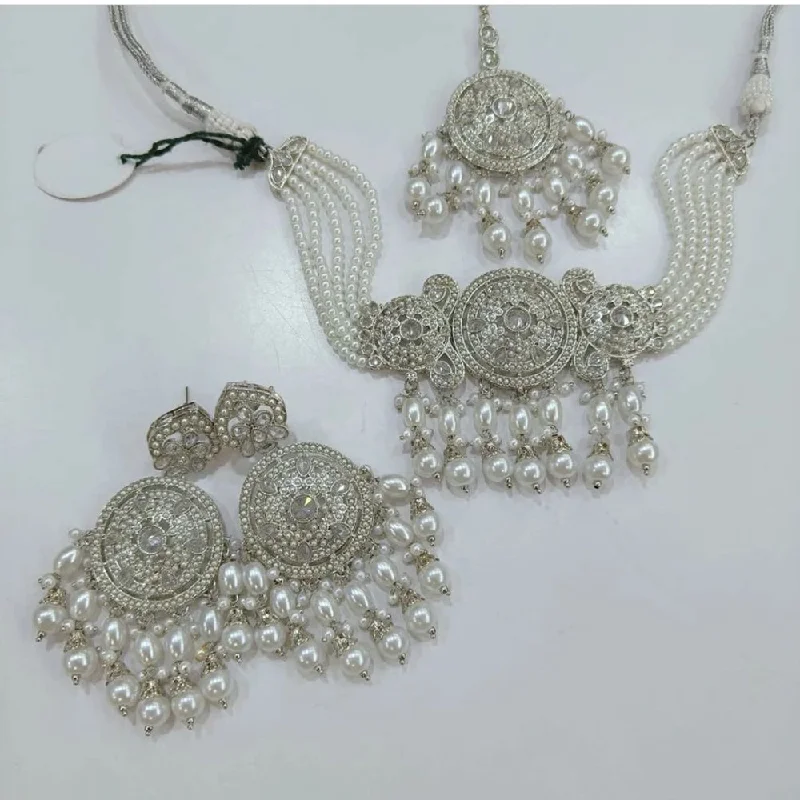 Holiday Jewelry Sale – Perfect Gifts At The Best Prices Shree Chamunda Jewellers Silver Plated Austrian Stone And Pearl Choker Necklace Set Holiday Jewelry Sale – Perfect Gifts At The Best Prices Shree Chamunda Jewellers Silver Plated Austrian Stone And Pearl Choker Necklace Set