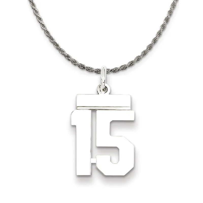 Shop Handcrafted Jewelry At Special Promotional Rates Sterling Silver Athletic Lg Polished Number 15 Necklace Shop Handcrafted Jewelry At Special Promotional Rates Sterling Silver Athletic Lg Polished Number 15 Necklace