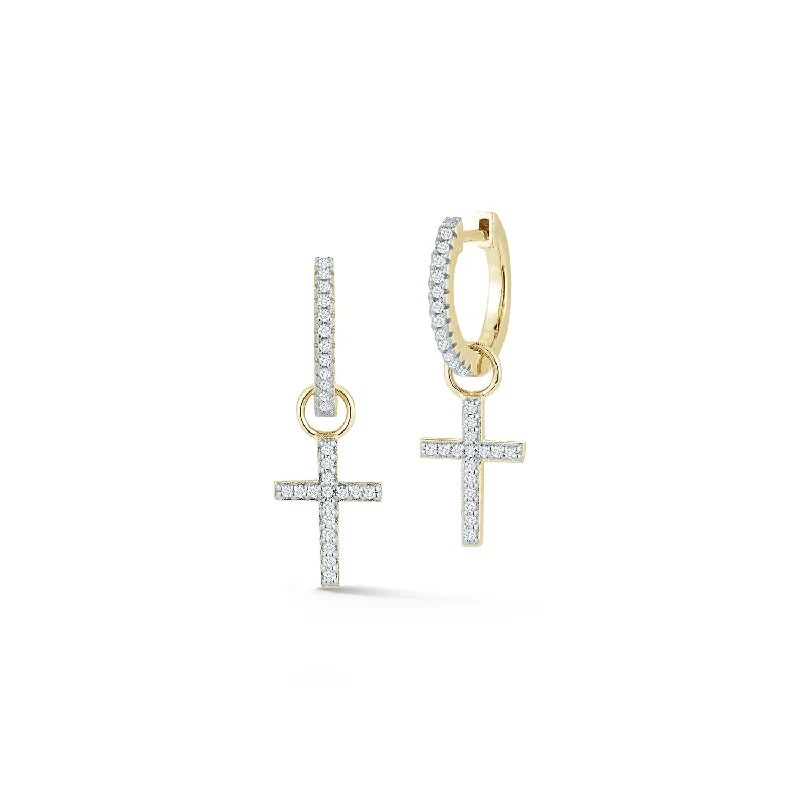 Don't Miss Out On Bestselling Jewelry At Special Prices 14kt Gold Diamond Huggie With Detachable Cross Don't Miss Out On Bestselling Jewelry At Special Prices 14kt Gold Diamond Huggie With Detachable Cross
