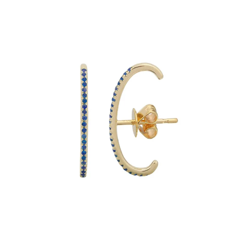 Jewelry Clearance – Final Chance To Save Big Blue Sapphire Lobe Stud Earring