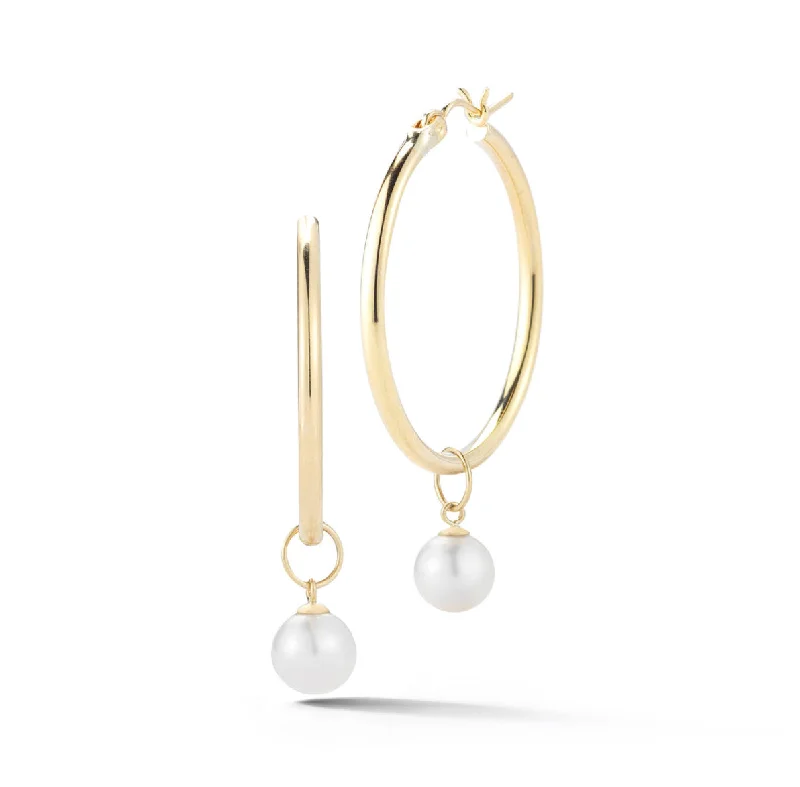 Personalized Jewelry Sale – Meaningful Gifts At Great Prices 14kt Gold Medium Detachable Pearl Hoops - 30mm Personalized Jewelry Sale – Meaningful Gifts At Great Prices 14kt Gold Medium Detachable Pearl Hoops - 30mm