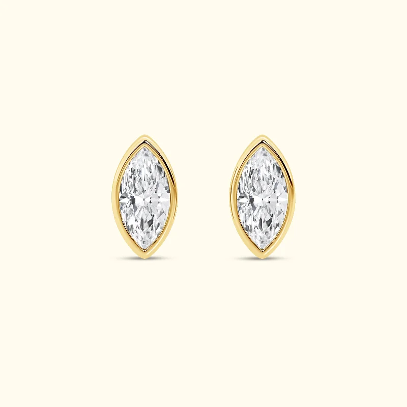 The Perfect Jewelry Piece At The Perfect Discount Bezel Set 2.00ct  Marquise C Studs