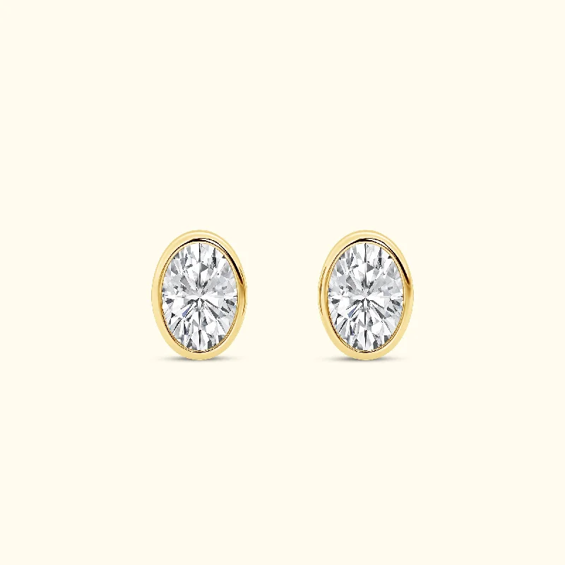Big Discounts On Elegant Jewelry Collections Bezel Set 2.00ct Oval Studs