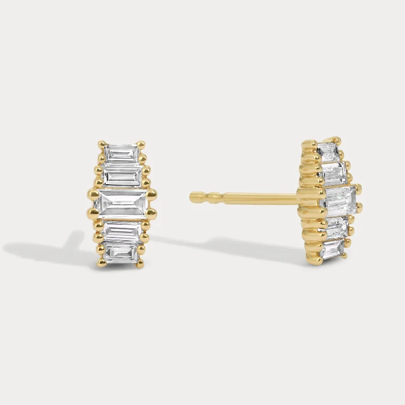 Discounted Jewelry For A Glamorous Look Graduating Baguette Earrings
