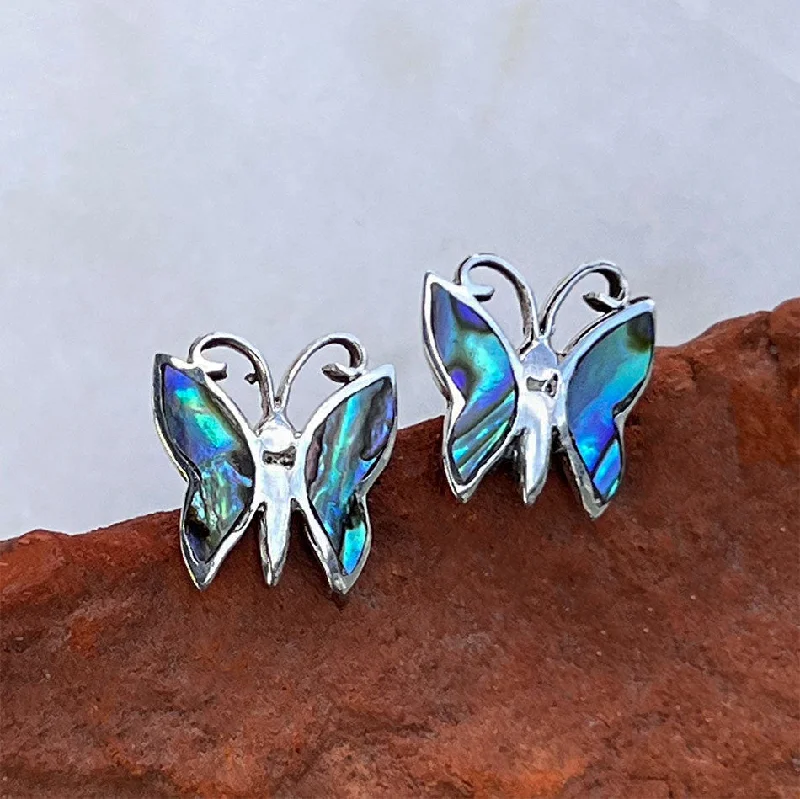 Luxury Jewelry Without The Luxury Price Tag Abalone Butterfly Studs - Sterling Silver, Indonesia