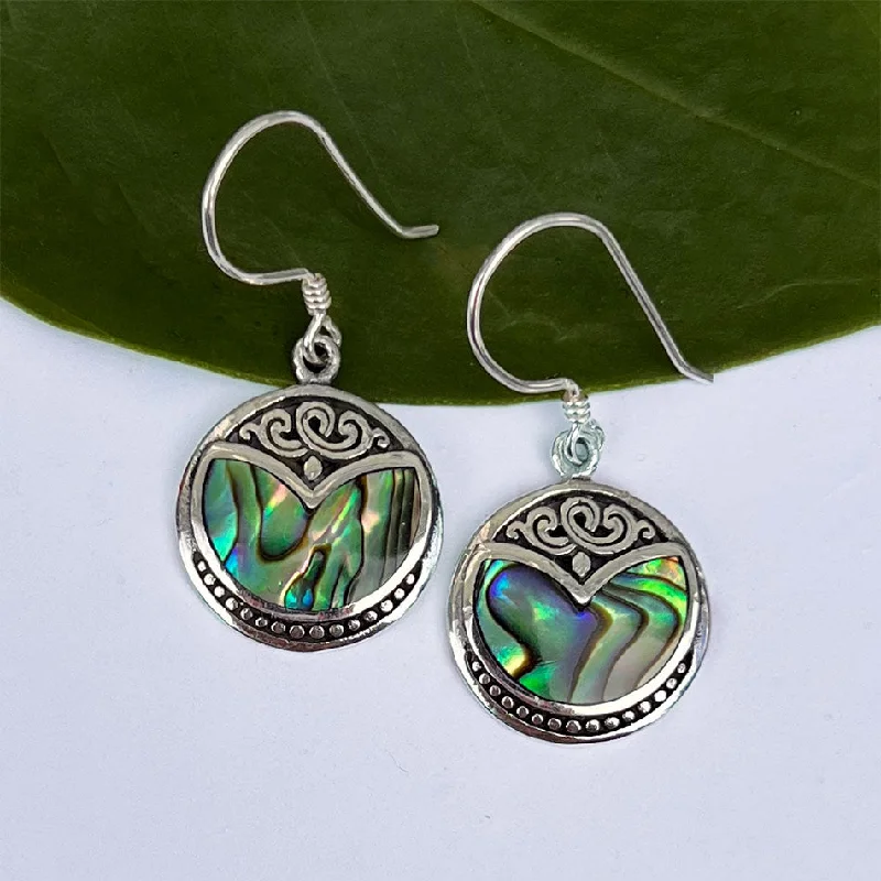 Make Every Moment Shine – Jewelry Discounts Available Abalone Filigree Earrings - Sterling Silver, Indonesia