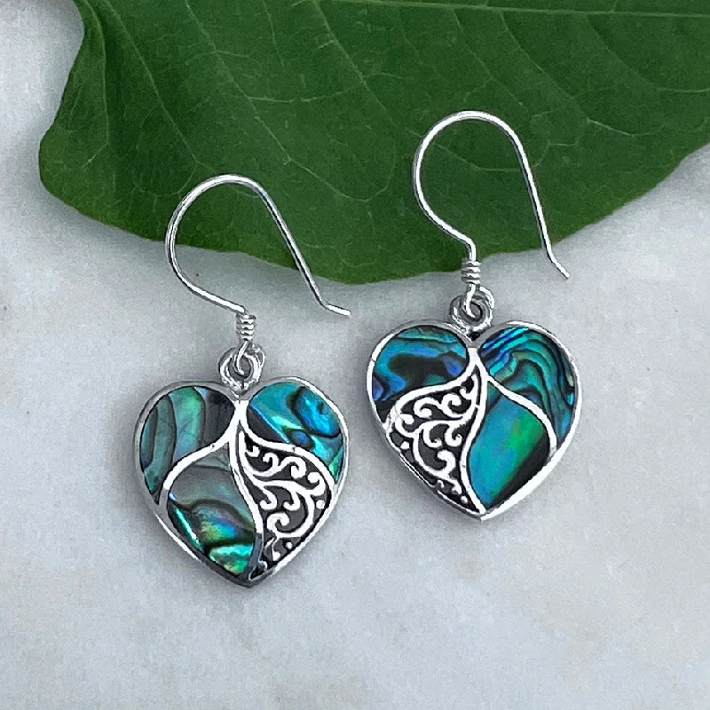 Affordable Elegance – Special Jewelry Sale Now Live Abalone Heart Earrings, Indonesia