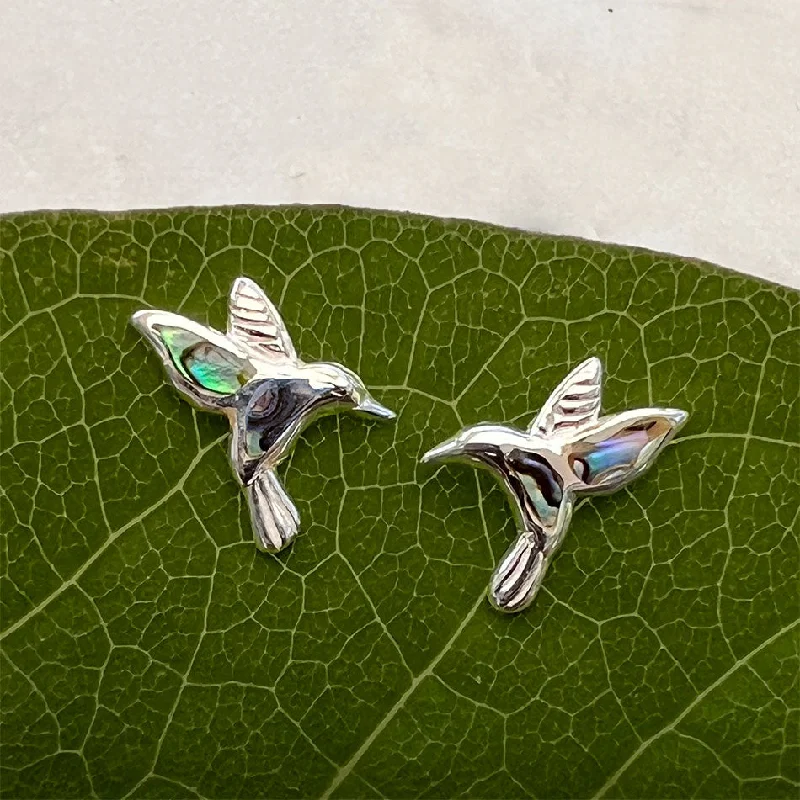 Luxury Jewelry At Unbeatable Discounts Abalone Hummingbird Studs - Sterling Silver, Indonesia