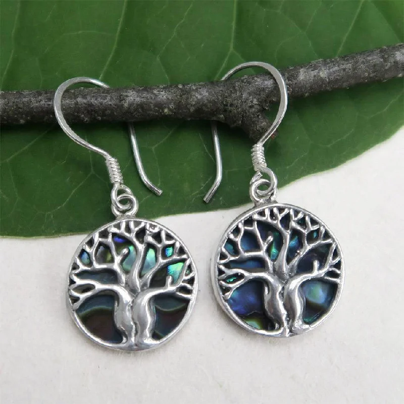 Don't Miss Our Biggest Jewelry Sale Of The Season Abalone Tree of Life Earrings - Sterling Silver, Indonesia