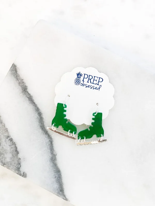 Get The Jewelry You Love At A Price You Love Acrylic Ice Skate Dangle Earrings - Green