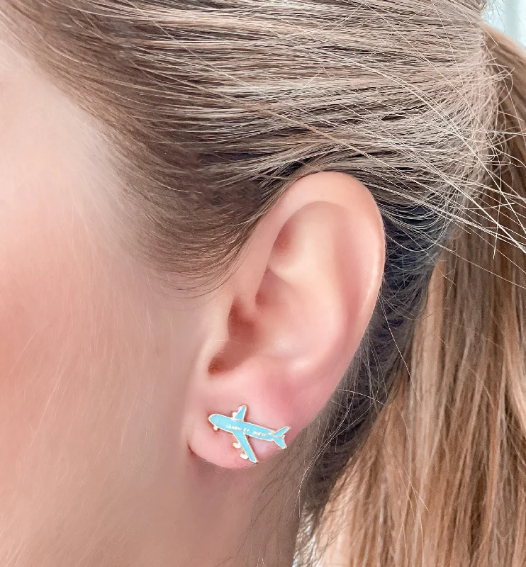 Shop Fine Jewelry With Exclusive Savings Airplane Signature Enamel Studs by Prep Obsessed