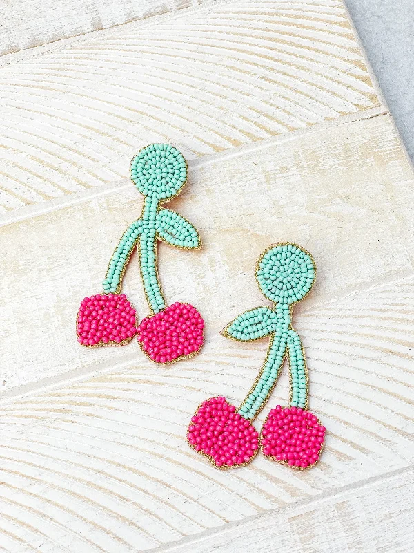 Special Deals On Handcrafted And Designer Jewelry Beaded Cherry Dangles