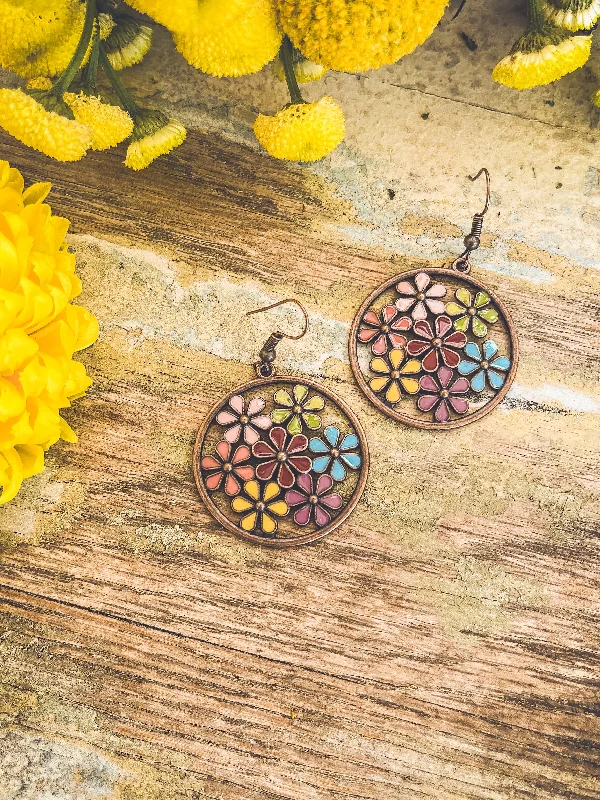Affordable Glamour – Premium Jewelry For Less Beautiful Copper and Floral Drop Earrings