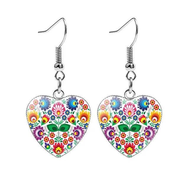 Luxury Jewelry Now At Special Promotional Rates Beautiful Folk Style Heart Earrings
