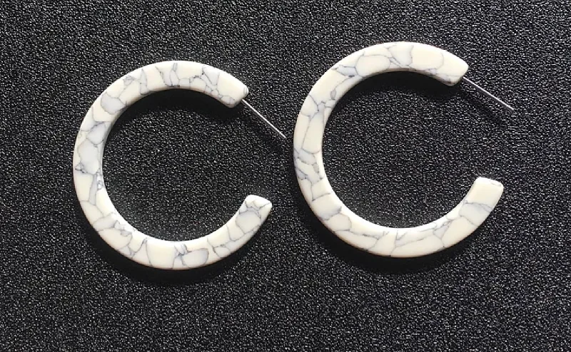 Special Offers On Handcrafted And Designer Jewelry Beautiful White Marbled Acrylic Hoops Special Offers On Handcrafted And Designer Jewelry Beautiful White Marbled Acrylic Hoops