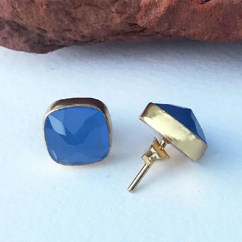 Special Deals On Handcrafted And Designer Jewelry Blue Onyx Studs, India