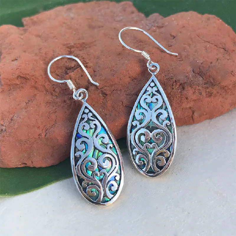 Personalized Jewelry Sale – Unique Pieces At Great Prices Burung Earrings with Abalone - Sterling Silver, Indonesia