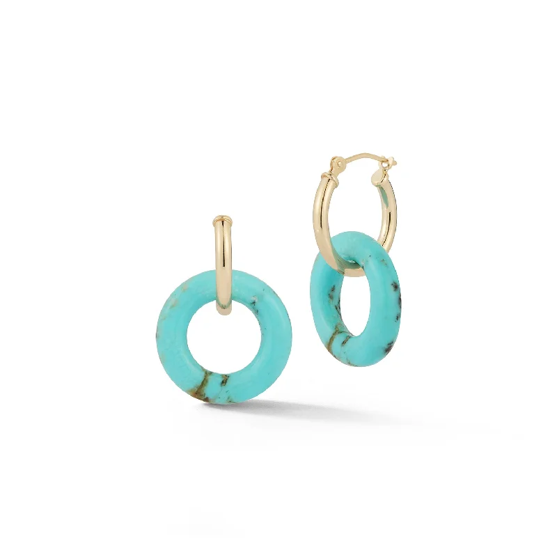 Unmissable Jewelry Sale – Shop Before It's Too Late 14kt Turquoise Donut Hoops