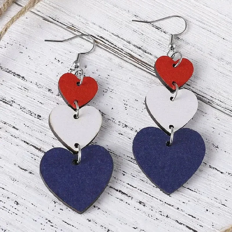 Your Dream Jewelry At Dream Prices – Shop Now Beautiful Red, White, and Blue Wooden Heart Drop Earrings Your Dream Jewelry At Dream Prices – Shop Now Beautiful Red, White, and Blue Wooden Heart Drop Earrings