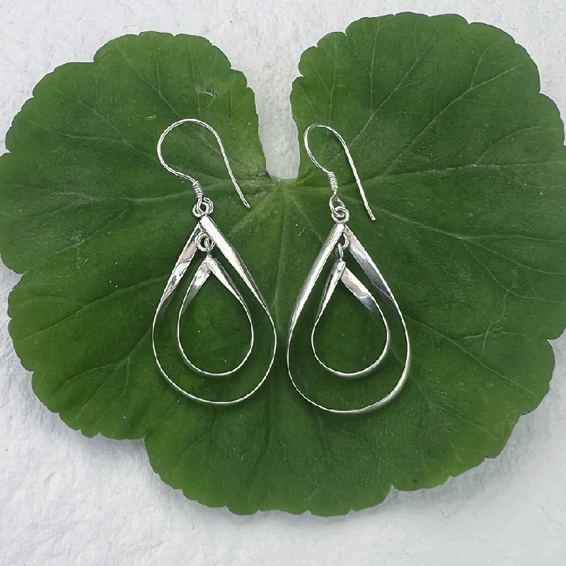 Celebrate With Sparkle – Jewelry Sale Now Live Double Teardrop Earrings- Sterling Silver, Indonesia