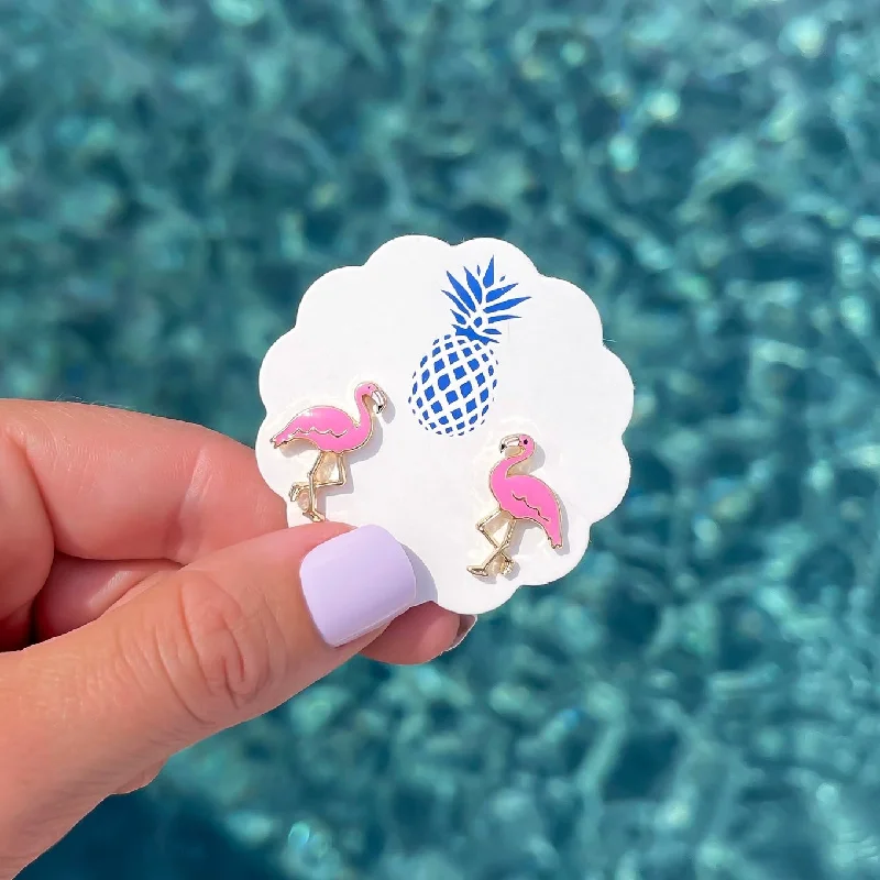 Elegant Jewelry, Exclusive Prices – Shop Now Flamingo Signature Enamel Studs by Prep Obsessed