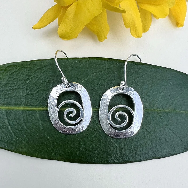 Premium Jewelry, Premium Discounts – Act Fast Hammered Spiral Earrings - Sterling Silver, Indonesia