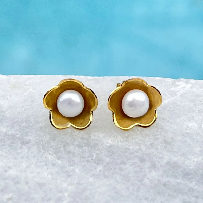 Flash Jewelry Sale – Get Stunning Pieces At Low Prices Hidden Pearl Studs - Brass, Indonesia