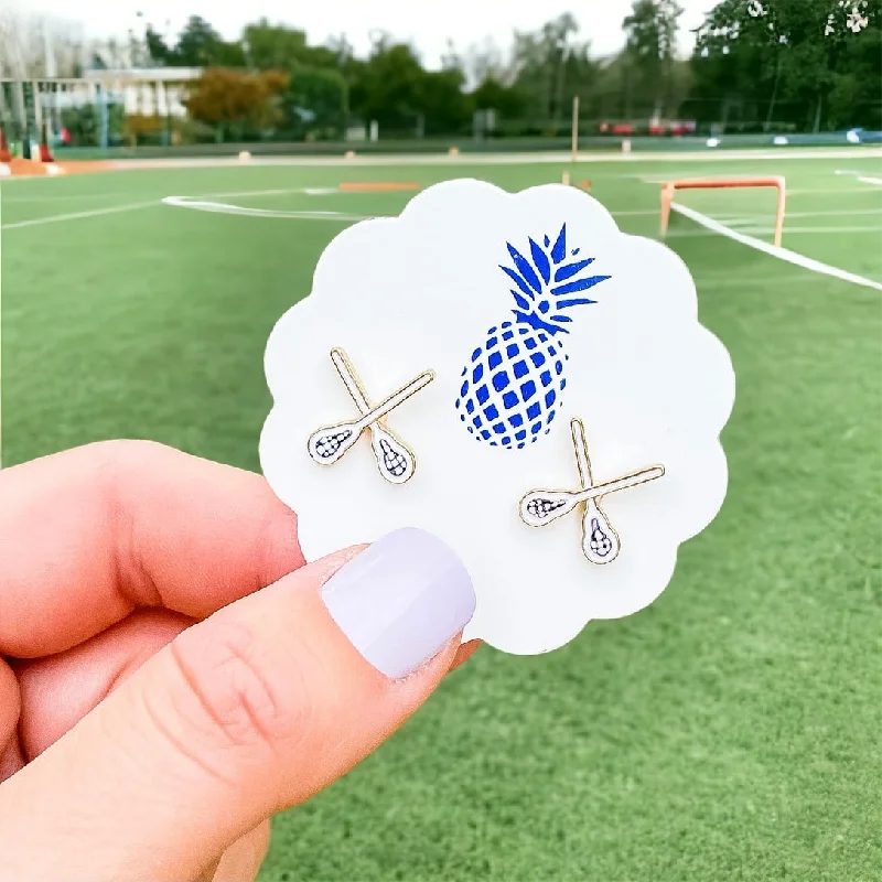 Fashion-Forward Jewelry At Incredible Prices Lacrosse Signature Enamel Studs by Prep Obsessed