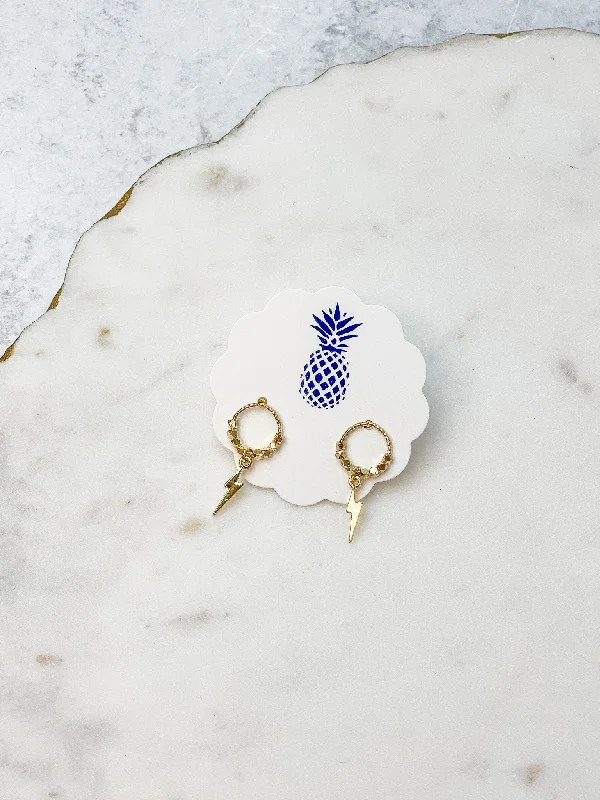 Limited-Time Offer On Elegant Jewelry Pieces Lightning Bolt Drop Earrings - Gold