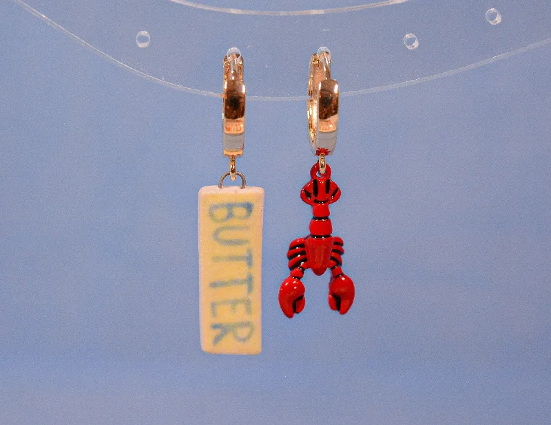 Romantic Heart-Shaped Jewelry For Special Gifts Lobster & Butter Earrings