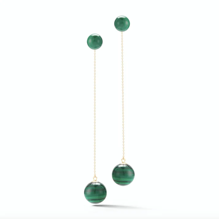Exclusive Jewelry Sale – Shine For Less Malachite Ball Drop Earrings