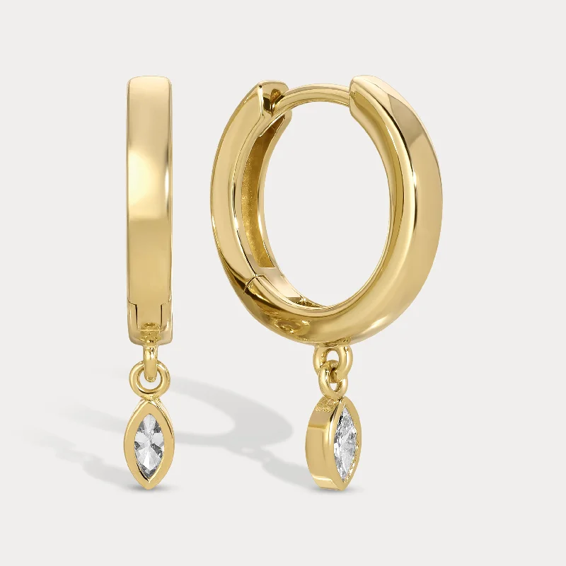 Grab Stylish Jewelry Before The Sale Ends Marquise Bezel Huggies