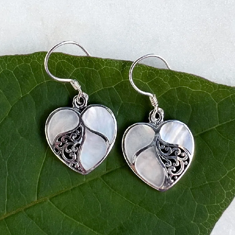 Jewelry Sale Alert – Shop Timeless Elegance Today Mother-of-Pearl Heart Earrings, Indonesia