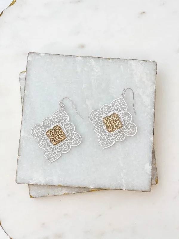 Luxury Jewelry At Unbeatable Discounts Natalie Filigree Dangle Earrings - Silver