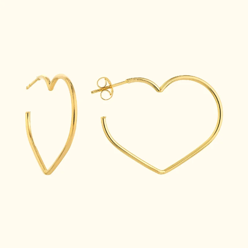 Make Your Outfit Shine With Discounted Jewelry Open Heart Hoop Earrings