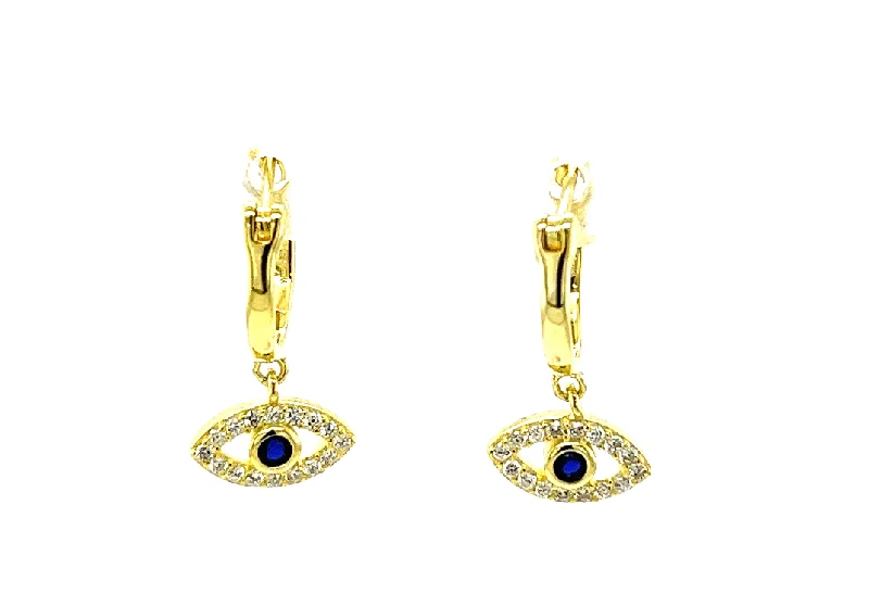 Flash Sale On Stunning Jewelry – Don't Miss Out Pave CZ & Sapphire Evil Eye Hoop Hugger Earrings Flash Sale On Stunning Jewelry – Don't Miss Out Pave CZ & Sapphire Evil Eye Hoop Hugger Earrings