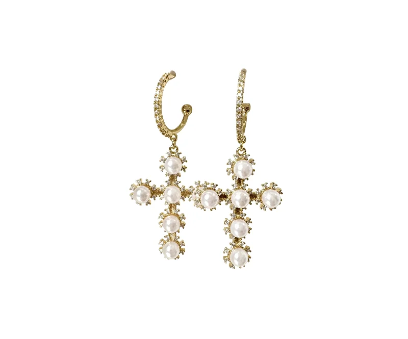 Affordable Luxury Jewelry For Every Occasion Pearl Cross Hoop