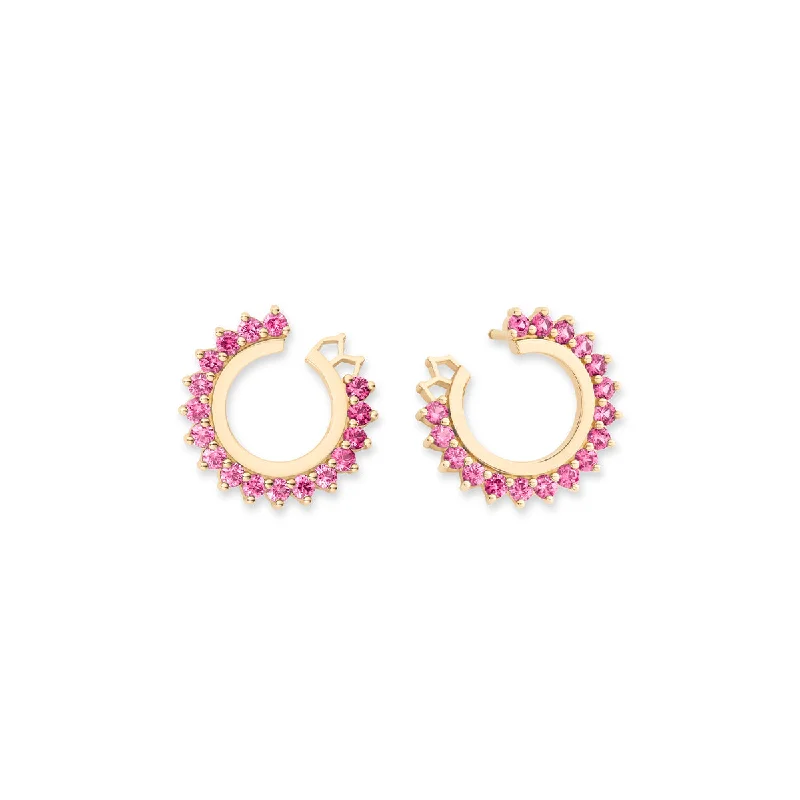 Best Jewelry Sale Prices – Limited-Time Offer Pink Sapphire Forward Facing Hoops