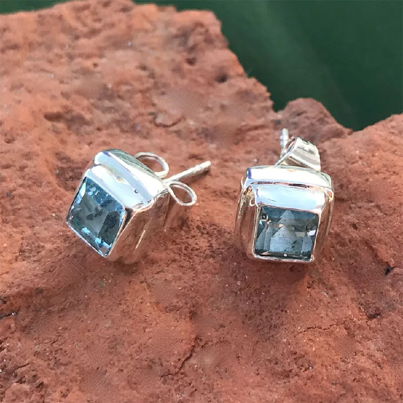 Limited Stock On Premium Jewelry At Low Prices Blue Topaz Biru Studs, Indonesia
