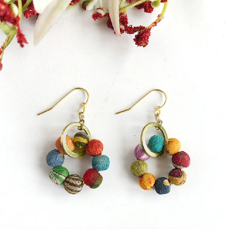 Your Dream Jewelry At Dream Prices Recycled Sari Mini Hoops, India