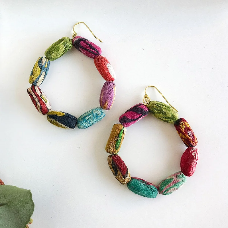 High-Quality Jewelry At A Fraction Of The Cost Sari Fabric Statement Earrings, India