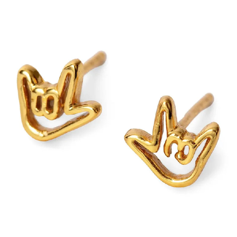 Shop High-Quality Jewelry At Jaw-Dropping Discounts Sign Language "I Love You" Earrings, Thailand