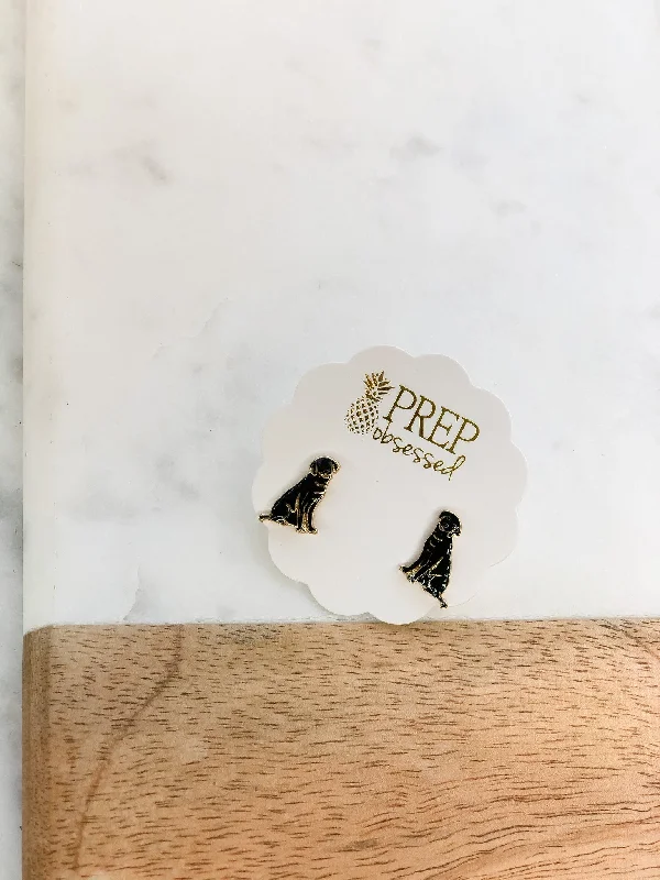 Chic, Trendy, And Affordable Jewelry Sale Signature Pet Enamel Studs by Prep Obsessed - Black Lab