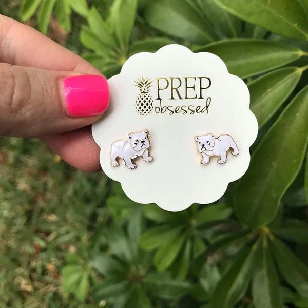 Jewelry Clearance Sale – Final Reductions Signature Pet Enamel Studs by Prep Obsessed - Bulldog