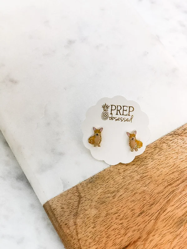 Limited-Time Jewelry Sale – Don't Miss These Deals Signature Pet Enamel Studs by Prep Obsessed - Corgi