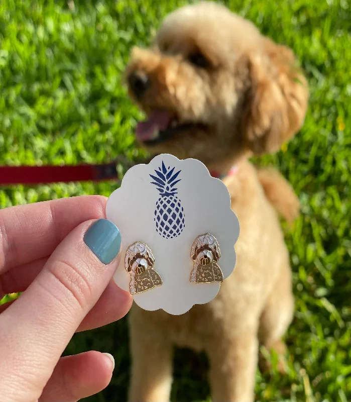 Limited-Time Offer On Elegant Jewelry Pieces Signature Pet Enamel Studs by Prep Obsessed - Doodle