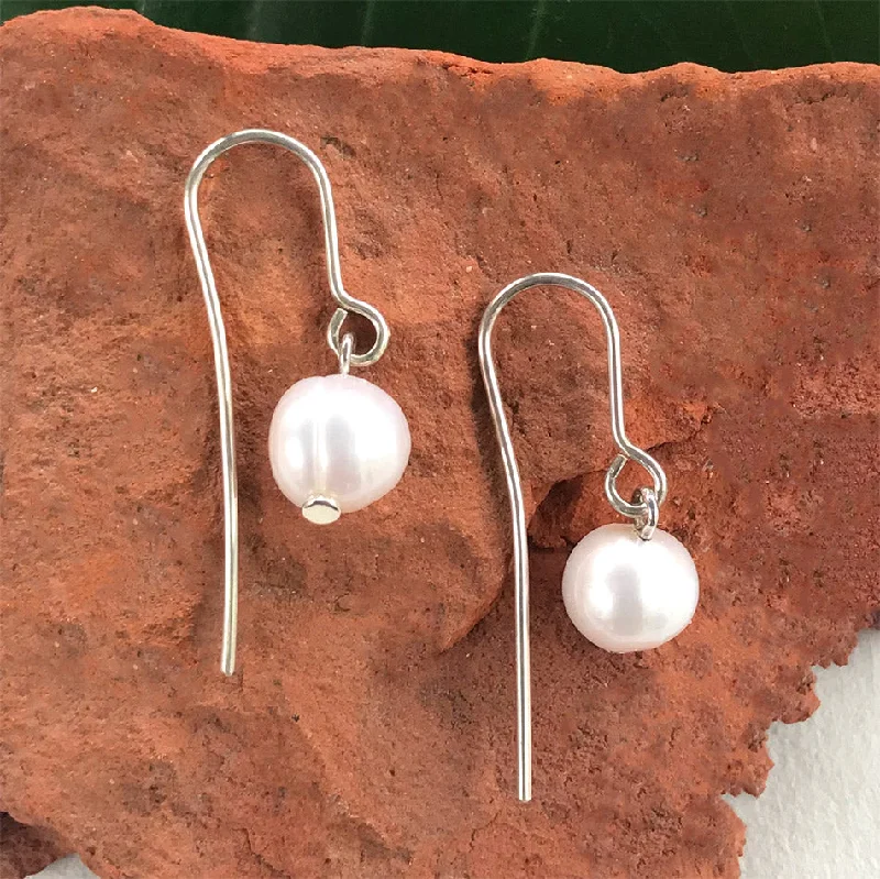 Stunning Jewelry At A Fraction Of The Price Simplicity Pearl Earrings - Sterling Silver, Indonesia