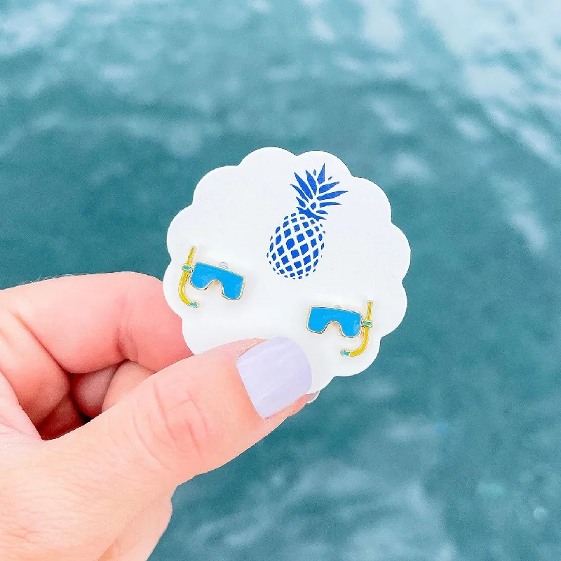 Romantic Heart-Shaped Jewelry For Special Gifts Snorkel Mask Signature Enamel Studs