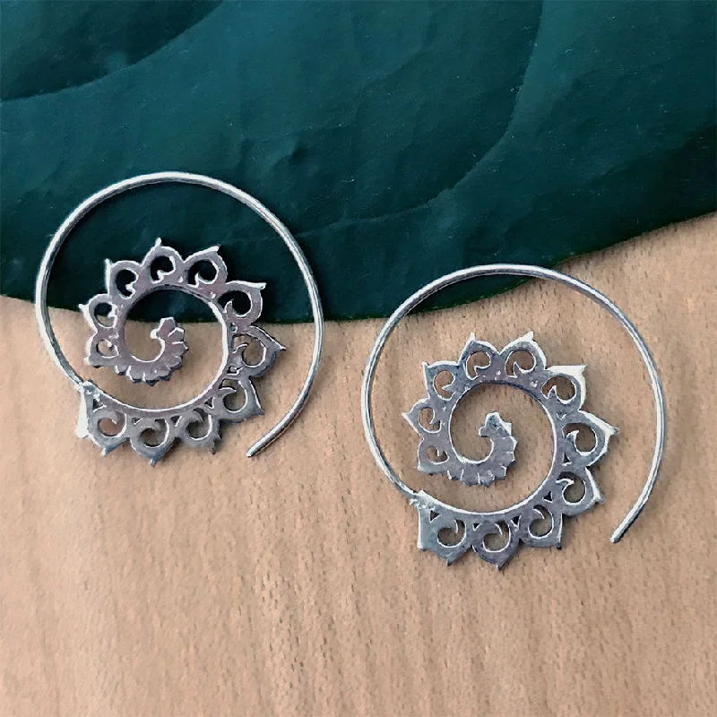Seasonal Jewelry Sale – Upgrade Your Style Today Lotus Spiral Earrings - Sterling Silver, Thailand