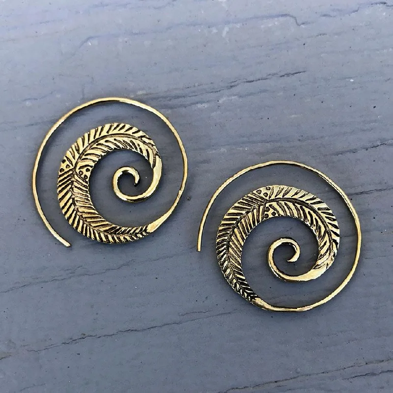Seasonal Jewelry Sale – Upgrade Your Collection Spiral of Life Earrings - Brass, Thailand